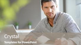  Presentation with old age - Amazing PPT layouts having middle-aged man working backdrop and a gray colored foreground