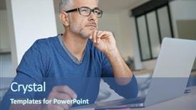  Presentation with aged - PPT layouts having middle-aged man working background and a ocean colored foreground
