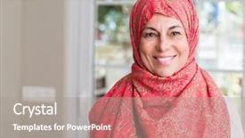  Presentation with muslim women - Theme featuring middle aged muslim woman wearing background and a gray colored foreground