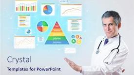  Presentation with aged - Colorful slide set enhanced with middle aged nutritionist with nutrient intake concept backdrop and a sky blue colored foreground