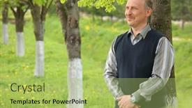  Presentation with aged - Amazing presentation having middle-aged-smiling-man backdrop and a mint green colored foreground