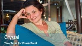  Presentation with middle ages - Cool new theme with reward heatlh - middle aged woman drinking watermelon backdrop and a ocean colored foreground