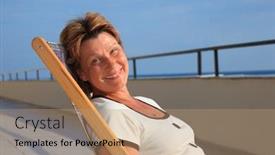  Presentation with veranda - Amazing theme having middle-aged-woman-in-lounge backdrop and a coral colored foreground