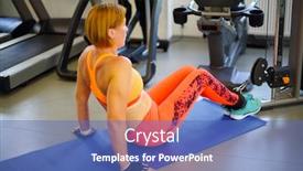  Presentation with exercise - Beautiful theme featuring middle-aged-woman-in-orange backdrop and a ocean colored foreground