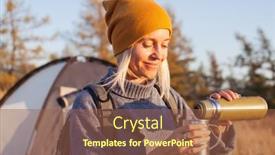  Presentation with middle ages portrait - Slides having middle-aged-woman-travel background and a  colored foreground