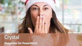  Presentation with sexy santa woman red - Theme consisting of middle aged woman wearing santa background and a coral colored foreground