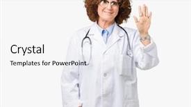  Presentation with middle ages - PPT theme having middle ager senior doctor woman background and a  colored foreground
