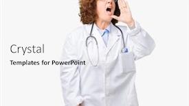  Presentation with middle ages - Beautiful slide deck featuring middle-ager-senior-doctor-woman backdrop and a white colored foreground