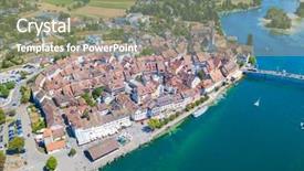  Presentation with middle ages - Amazing theme having middle ages castle - aerial view of stein-am-rhein medieval backdrop and a gray colored foreground
