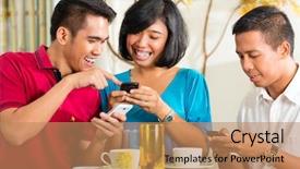  Presentation with asian - Theme having middle class - asian people having fun together background and a coral colored foreground