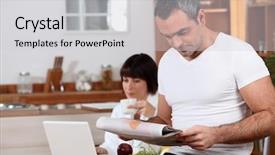  Presentation with husband and wife 3 d - Slide set consisting of middle class - husband and wife background and a  colored foreground