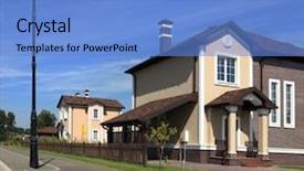  Presentation with middle america - Cool new slides with middle class - idyllic peaceful neighborhood in america backdrop and a  colored foreground