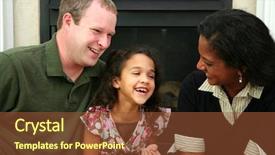  Presentation with family and home love concept - Presentation theme having middle class - interracial family sitting together background and a tawny brown colored foreground