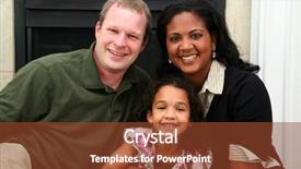  Presentation with middle class - Presentation design with middle class - interracial family sitting together background and a tawny brown colored foreground