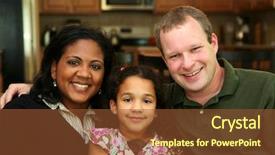  Presentation with home black family - Slides consisting of middle class - interracial family sitting together background and a tawny brown colored foreground