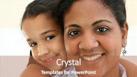  Presentation with woman colored parachute - Presentation theme with middle class - woman with her daughter background and a red colored foreground