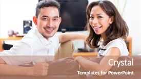  Presentation with indonesian independence - Audience pleasing PPT theme consisting of middle class - young indonesian couple - man backdrop and a coral colored foreground