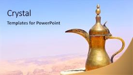  Presentation with arabic - Cool new slide set with arabic coffee pot backdrop and a light blue colored foreground