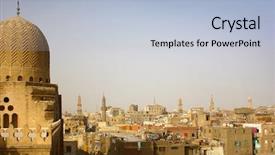  Presentation with cairo - Slide set consisting of ancient middle east - cairo view from a tower background and a light blue colored foreground