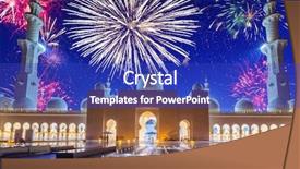  Presentation with abu dhabi - Cool new presentation theme with fireworks display in abu dhabi backdrop and a royal blue colored foreground