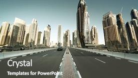  Presentation with emirates - Slide deck enhanced with road in dubai united arab background and a gray colored foreground