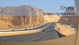  Presentation with saudi arabia - Beautiful slides featuring road in the desert riyadh backdrop and a light blue colored foreground