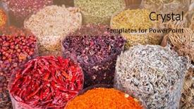  Presentation with herbs and spices - Audience pleasing PPT theme consisting of deira market of dubai backdrop and a coral colored foreground