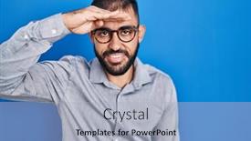  Presentation with middle east - PPT theme with middle-east-man-with-beard background and a light gray colored foreground