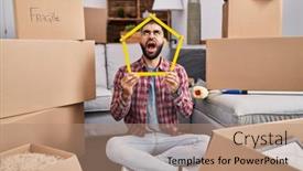  Presentation with middle east - PPT theme featuring middle-east-man-with-beard background and a  colored foreground