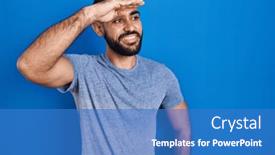  Presentation with middle east - Slide deck enhanced with middle-east-man-with-beard background and a teal colored foreground