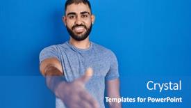  Presentation with blue handshake - 