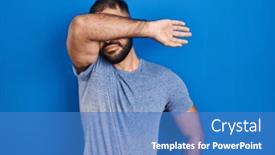  Presentation with middle east - Presentation with middle-east-man-with-beard background and a teal colored foreground