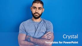  Presentation with middle east - Theme featuring middle-east-man-with-beard background and a teal colored foreground