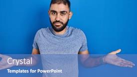  Presentation with middle east - Presentation with middle-east-man-with-beard background and a teal colored foreground