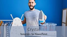  Presentation with middle east - Presentation theme having middle-east-man-with-beard background and a light blue colored foreground