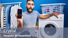  Presentation with middle east - Presentation theme consisting of middle-east-man-with-beard and a ocean colored foreground