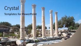  Presentation with middle east - Beautiful presentation featuring middle east ruins - columns in umm qais gadara backdrop and a light blue colored foreground
