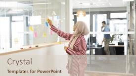  Presentation with corporation - PPT theme consisting of middle-east-woman-in-hijab background and a lemonade colored foreground