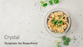  Presentation with dip - Slide deck consisting of middle-eastern-delicious-dip-baba background and a light gray colored foreground