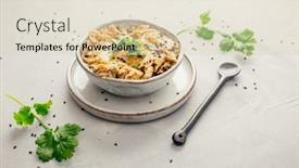  Presentation with dip - Presentation theme with middle-eastern-delicious-dip-baba background and a soft green colored foreground