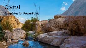  Presentation with pure water - Cool new PPT theme with middle eastern landscape the stream backdrop and a light blue colored foreground