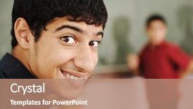  Presentation with middle school - Beautiful presentation design featuring middle eastern students at school backdrop and a  colored foreground