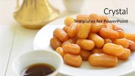  Presentation with eastern - Cool new PPT theme with hospitality dessert cup - close up of a middle backdrop and a lemonade colored foreground