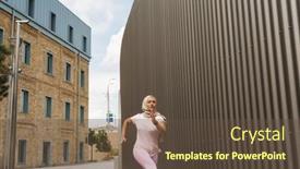  Presentation with hijab - Presentation theme consisting of middle-eastern-woman-in-hijab background and a tawny brown colored foreground