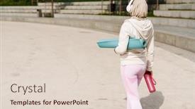  Presentation with listening woman - Amazing presentation having middle-eastern-woman-in-hijab backdrop and a lemonade colored foreground