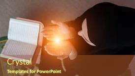  Presentation with quran - Presentation design consisting of middle-eastern-woman-praying background and a tawny brown colored foreground
