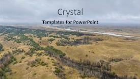  Presentation with river forest - Presentation theme featuring middle-loupe-river-meandering background and a light blue colored foreground