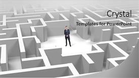  Presentation with maze - Beautiful theme featuring middle of a 3d maze backdrop and a light gray colored foreground