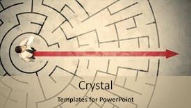  Presentation with maze - Presentation theme featuring middle of a circular maze background and a soft green colored foreground