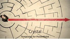  Presentation with red puzzle - Slide set consisting of middle of a circular background and a lemonade colored foreground